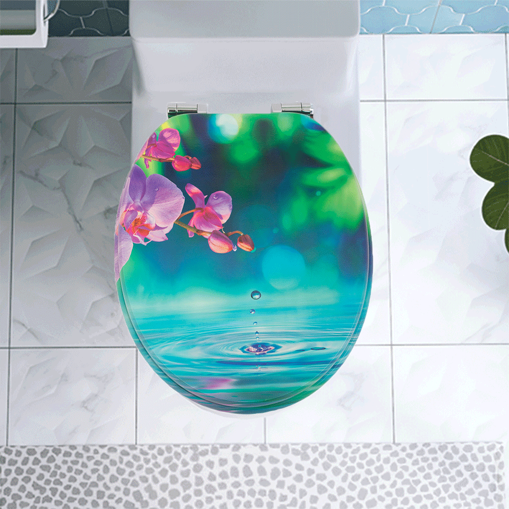 SINOBATH MDF-Holzkern, WC-Sitz Toilettensitz mit Absenkautomatik, Softclose-Scharnier£¨H148£©