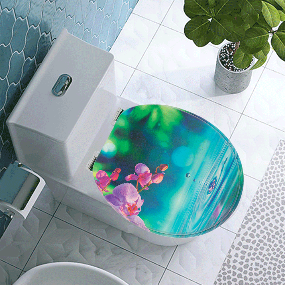 SINOBATH MDF-Holzkern, WC-Sitz Toilettensitz mit Absenkautomatik, Softclose-Scharnier£¨H148£©