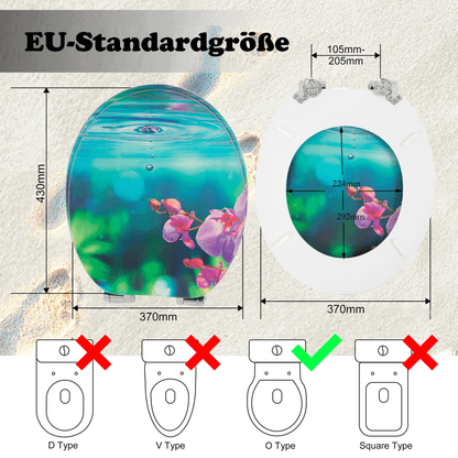 SINOBATH MDF-Holzkern, WC-Sitz Toilettensitz mit Absenkautomatik, Softclose-Scharnier£¨H148£©