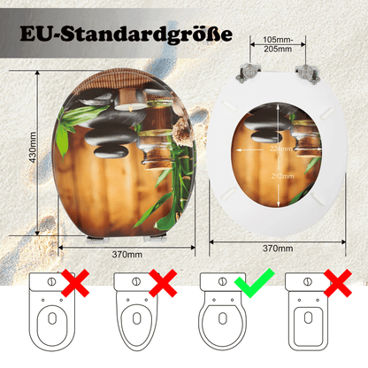 SINOBATH MDF-Holzkern, WC-Sitz Toilettensitz mit Absenkautomatik, Softclose-Scharnier(H167)