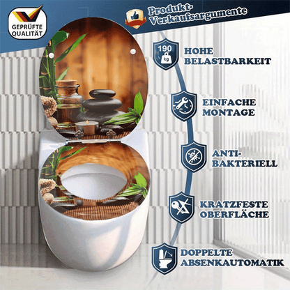 SINOBATH MDF-Holzkern, WC-Sitz Toilettensitz mit Absenkautomatik, Softclose-Scharnier(H167)