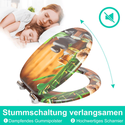 SINOBATH MDF-Holzkern, WC-Sitz Toilettensitz mit Absenkautomatik, Softclose-Scharnier(H167)