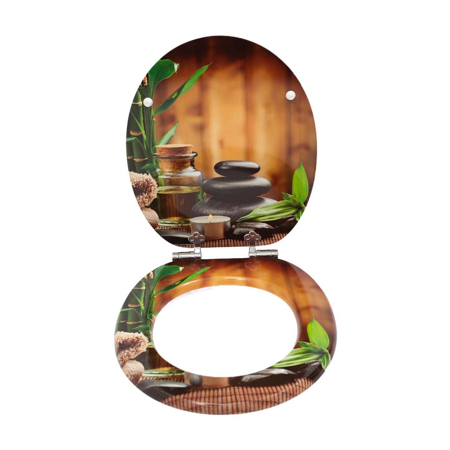 SINOBATH MDF-Holzkern, WC-Sitz Toilettensitz mit Absenkautomatik, Softclose-Scharnier(H167)