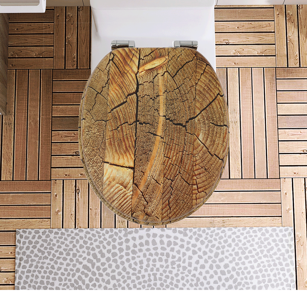 SINOBATH MDF-Holzkern, WC-Sitz Toilettensitz mit Absenkautomatik, Softclose-Scharnier(H168)