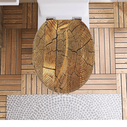 SINOBATH MDF-Holzkern, WC-Sitz Toilettensitz mit Absenkautomatik, Softclose-Scharnier(H168)