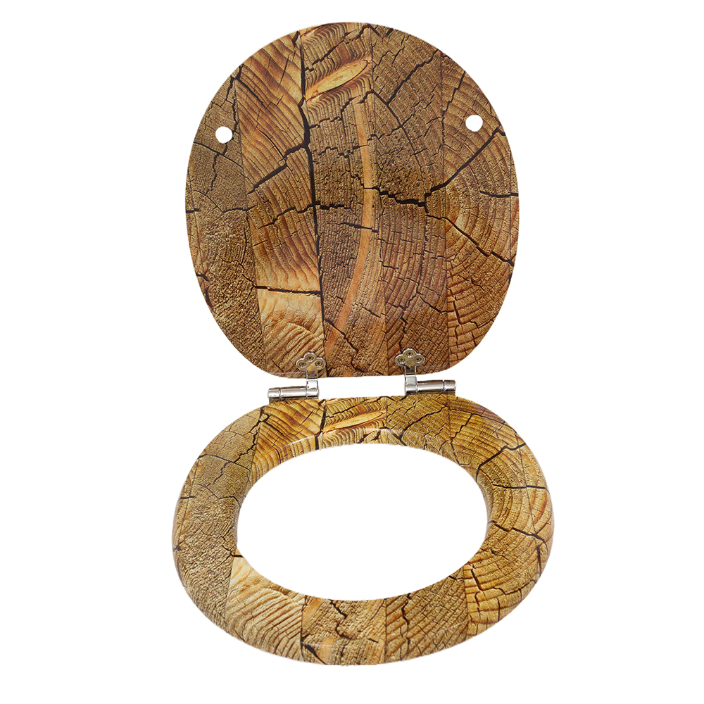 SINOBATH MDF-Holzkern, WC-Sitz Toilettensitz mit Absenkautomatik, Softclose-Scharnier(H168)