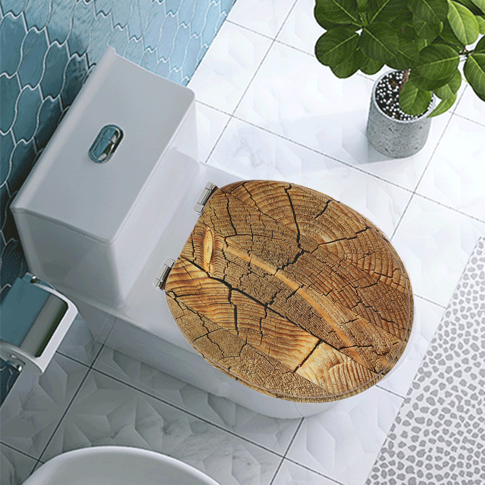 SINOBATH MDF-Holzkern, WC-Sitz Toilettensitz mit Absenkautomatik, Softclose-Scharnier(H168)