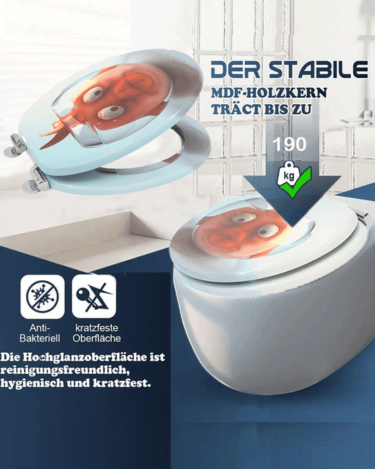SINOBATH (H178) mit Absenkautomatik, MDF-Holzkern, Softclose-Scharnier WC-Sitz Toilettensitz （Goldfische）