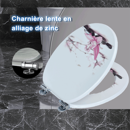 SINOBATH MDF-Holzkern, WC-Sitz Toilettensitz mit Absenkautomatik, Softclose-Scharnier£（H237）