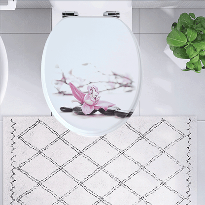 SINOBATH MDF-Holzkern, WC-Sitz Toilettensitz mit Absenkautomatik, Softclose-Scharnier£（H237）