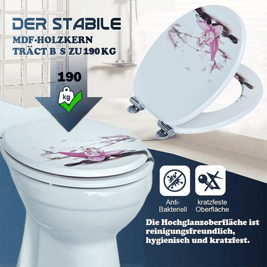 SINOBATH MDF-Holzkern, WC-Sitz Toilettensitz mit Absenkautomatik, Softclose-Scharnier£（H237）
