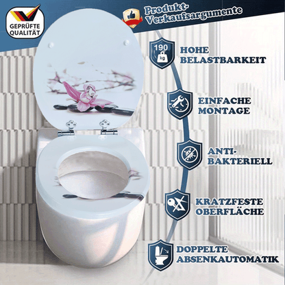 SINOBATH MDF-Holzkern, WC-Sitz Toilettensitz mit Absenkautomatik, Softclose-Scharnier£（H237）