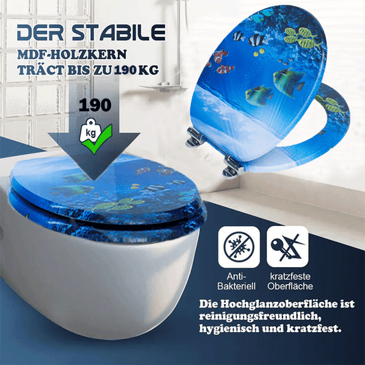 SINOBATH MDF-Holzkern, WC-Sitz Toilettensitz mit Absenkautomatik, Softclose-Scharnier£（H309）