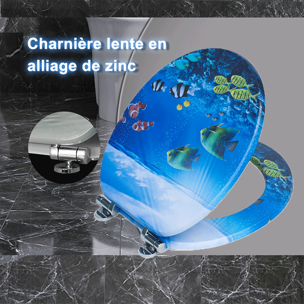 SINOBATH MDF-Holzkern, WC-Sitz Toilettensitz mit Absenkautomatik, Softclose-Scharnier£（H309）