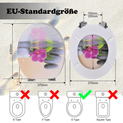SINOBATH MDF-Holzkern, WC-Sitz Toilettensitz mit Absenkautomatik, Softclose-Scharnier（H351）