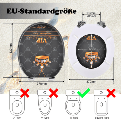 SINOBATH MDF-Holzkern, WC-Sitz Toilettensitz mit Absenkautomatik, Softclose-Scharnier（H353)