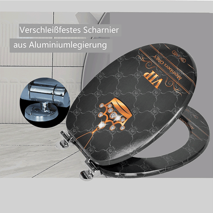 SINOBATH MDF-Holzkern, WC-Sitz Toilettensitz mit Absenkautomatik, Softclose-Scharnier（H353)