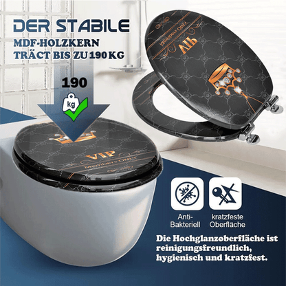 SINOBATH MDF-Holzkern, WC-Sitz Toilettensitz mit Absenkautomatik, Softclose-Scharnier（H353)