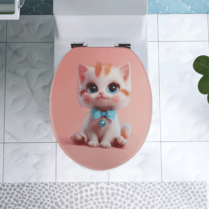 SINOBATH MDF-Holzkern, WC-Sitz Toilettensitz mit Absenkautomatik, Softclose-Scharnier（H365）