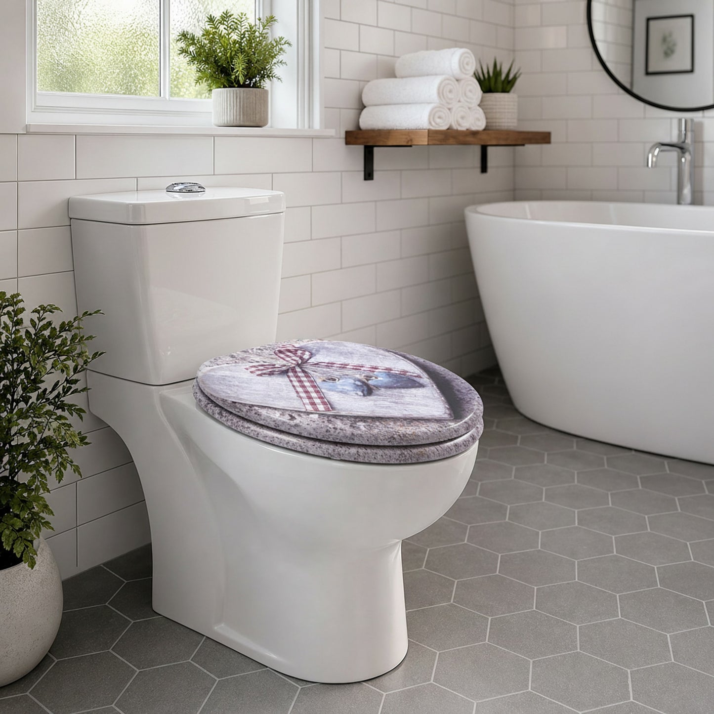SINOBATH MDF WC-Sitz Gedruckte Muster Softclose Toilettensitz — H372