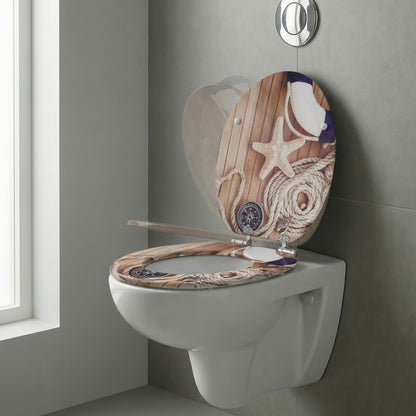SINOBATH MDF WC-Sitz Gedruckte Muster Softclose Toilettensitz — H373