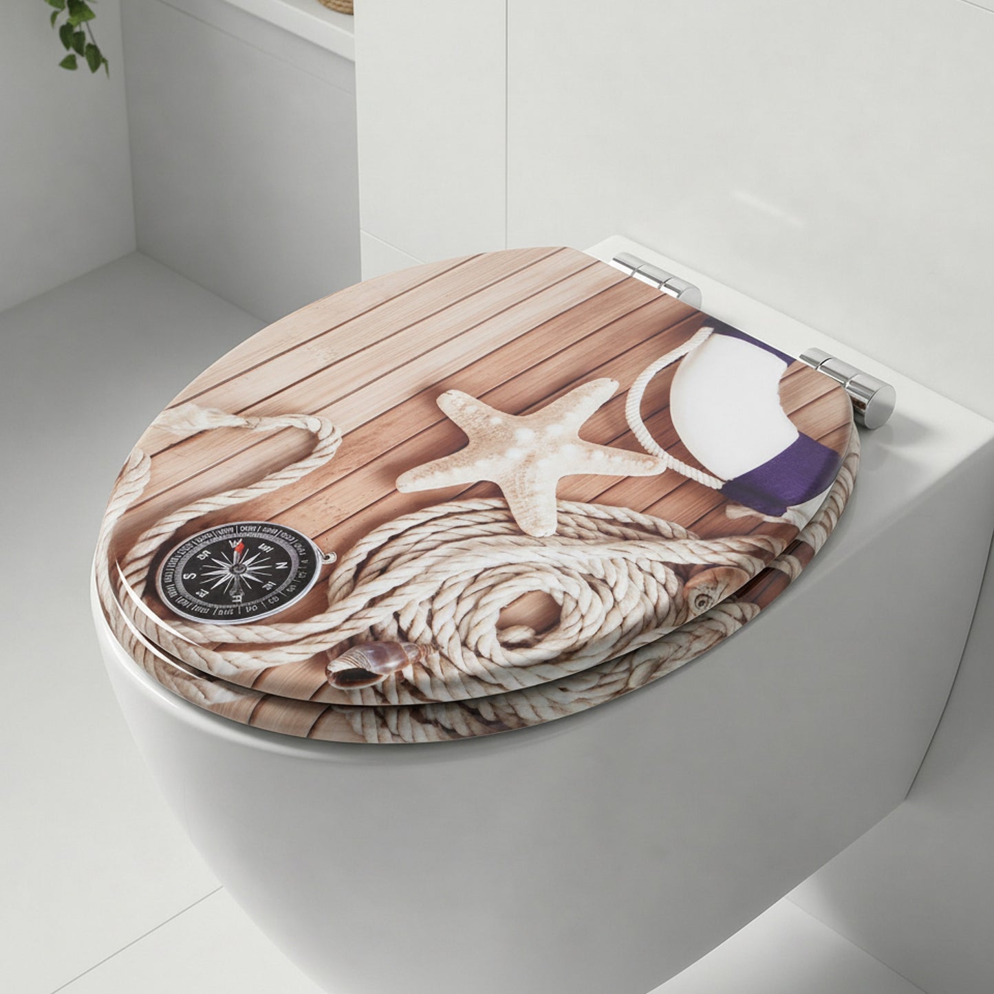 SINOBATH MDF WC-Sitz Gedruckte Muster Softclose Toilettensitz — H373