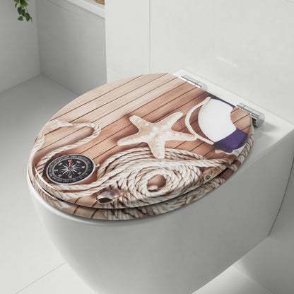 SINOBATH MDF WC-Sitz Gedruckte Muster Softclose Toilettensitz — H373