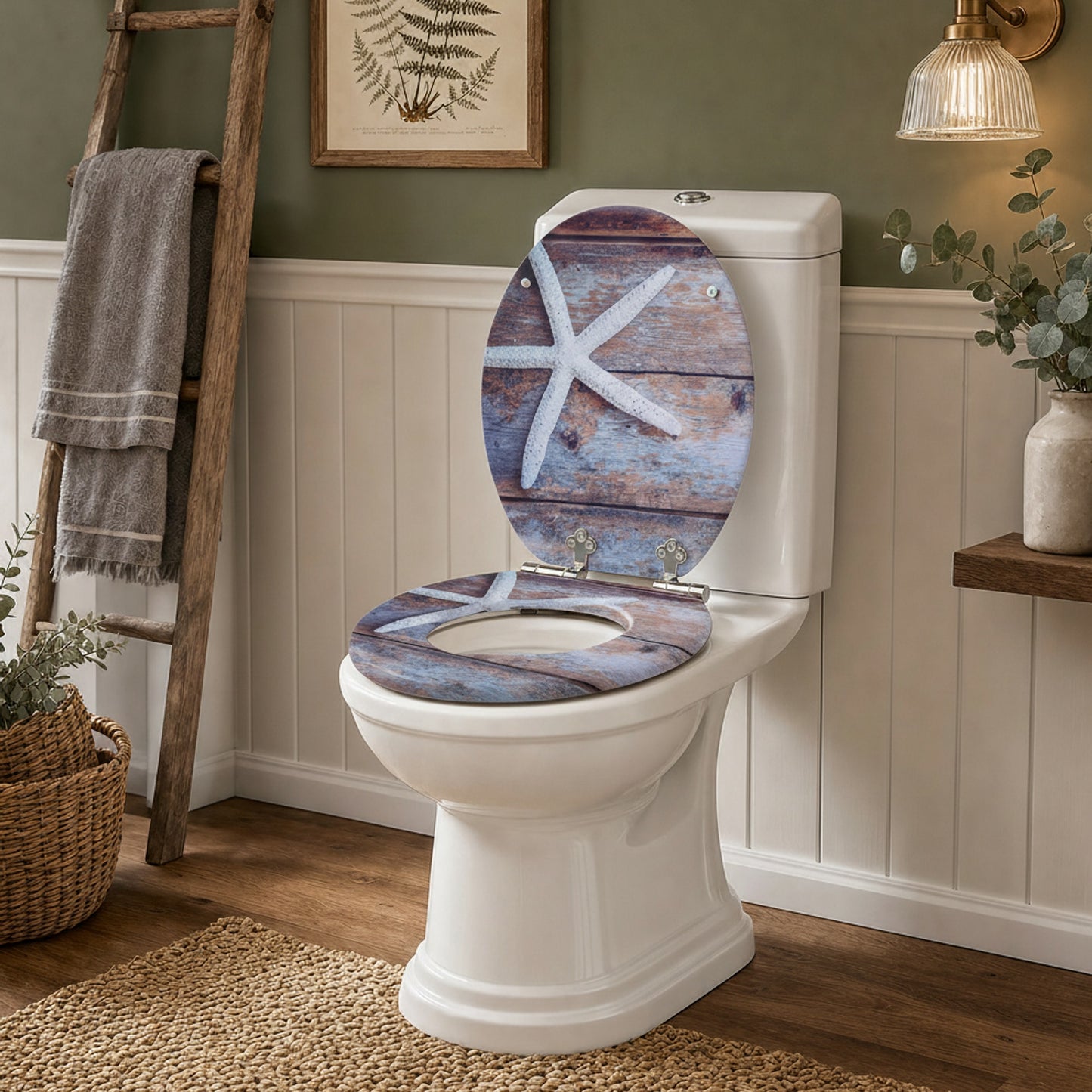 SINOBATH MDF WC-Sitz Gedruckte Muster Softclose Toilettensitz — H374
