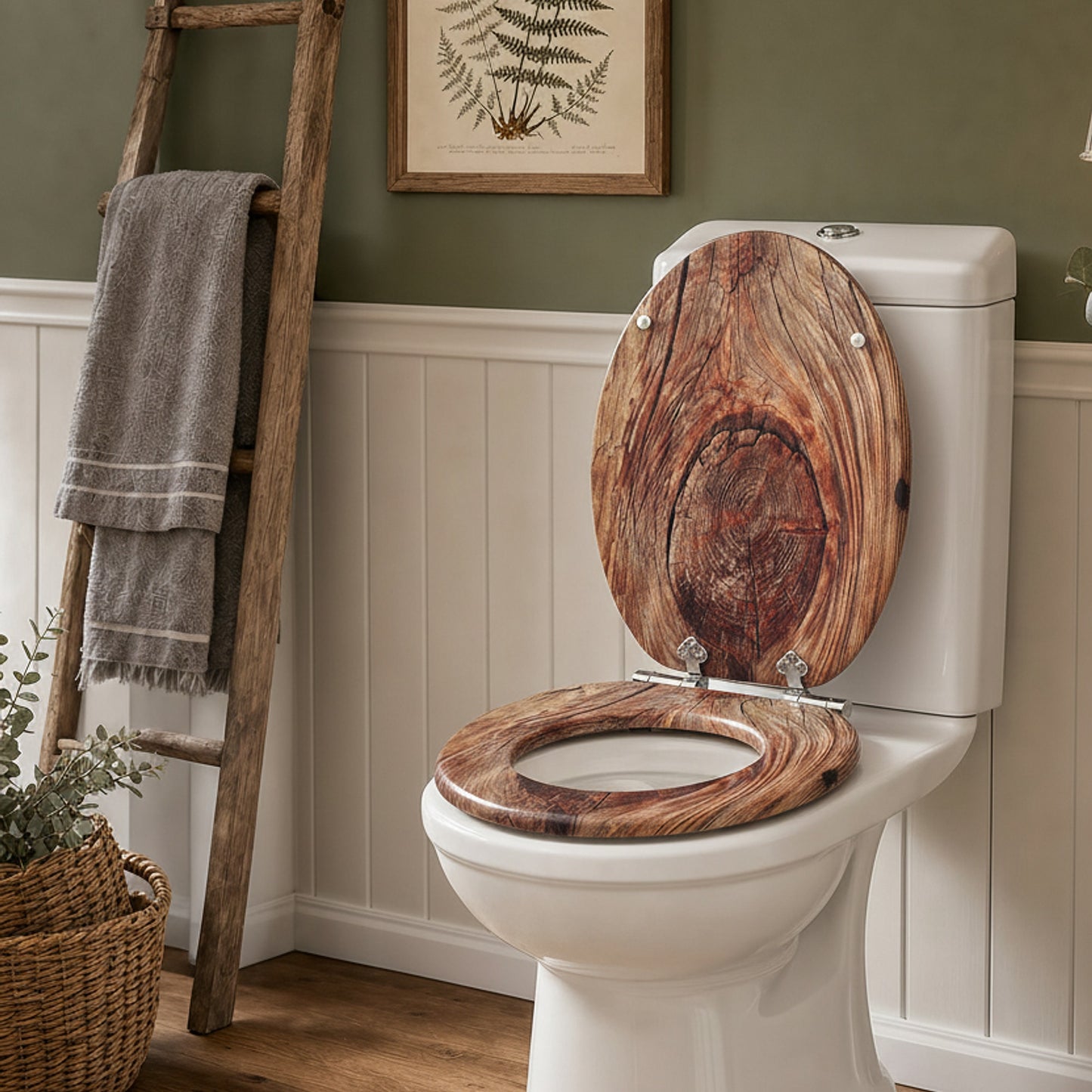 SINOBATH MDF WC-Sitz Gedruckte Muster Softclose Toilettensitz — H375