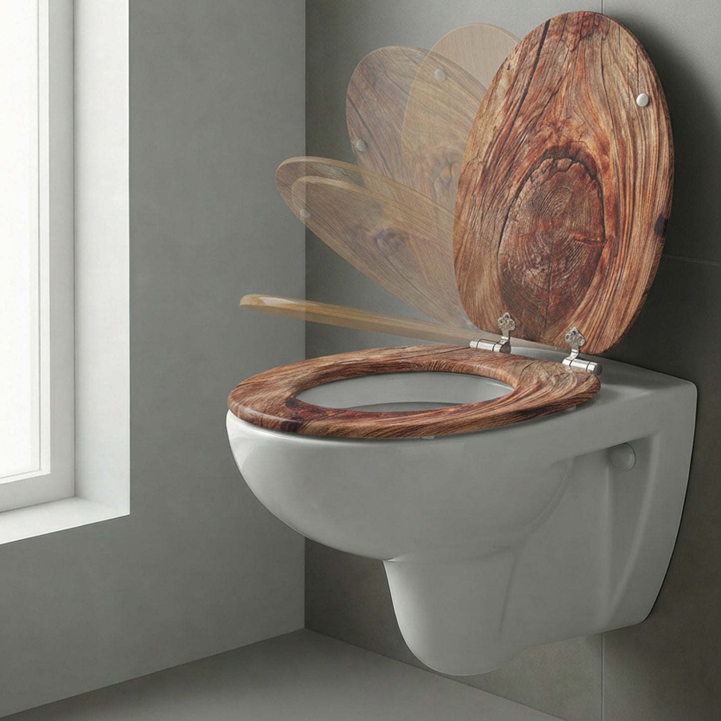 SINOBATH MDF WC-Sitz Gedruckte Muster Softclose Toilettensitz — H375