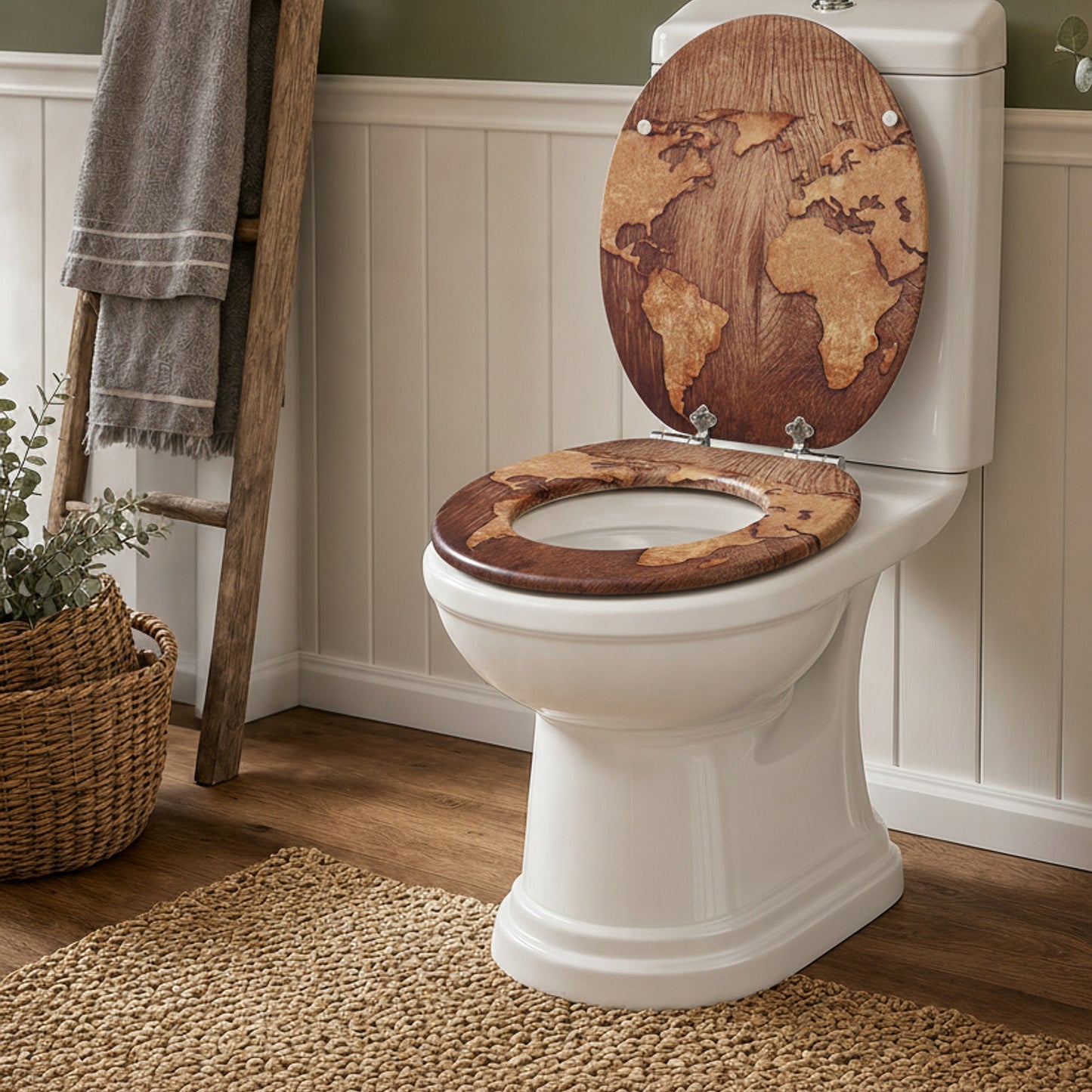 SINOBATH MDF WC-Sitz Gedruckte Muster Softclose Toilettensitz — H378