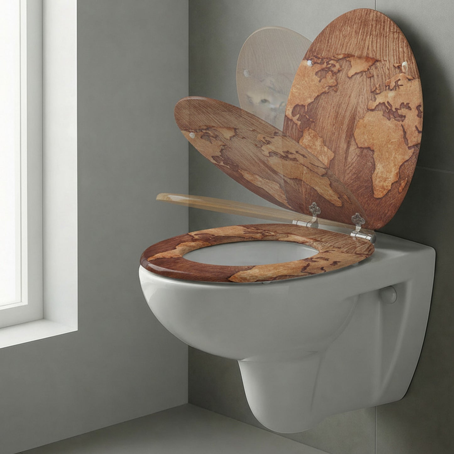 SINOBATH MDF WC-Sitz Gedruckte Muster Softclose Toilettensitz — H378