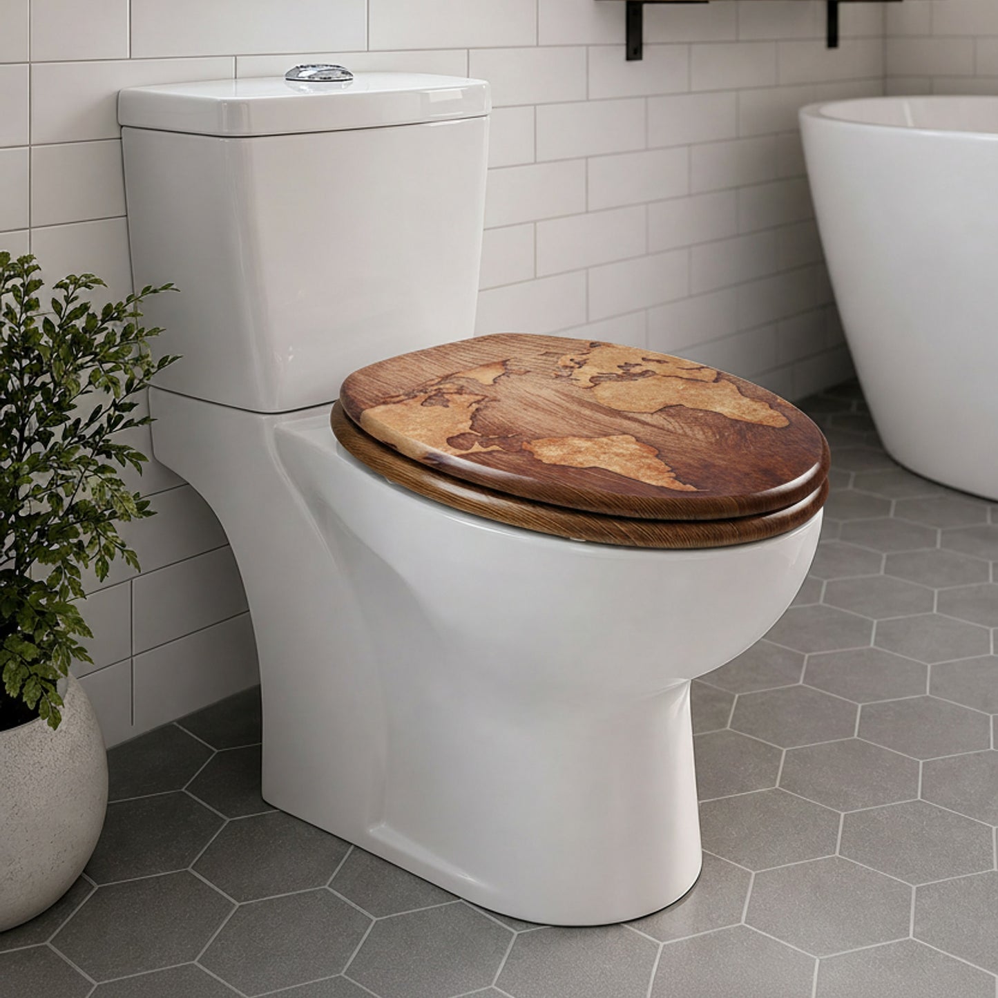 SINOBATH MDF WC-Sitz Gedruckte Muster Softclose Toilettensitz — H378