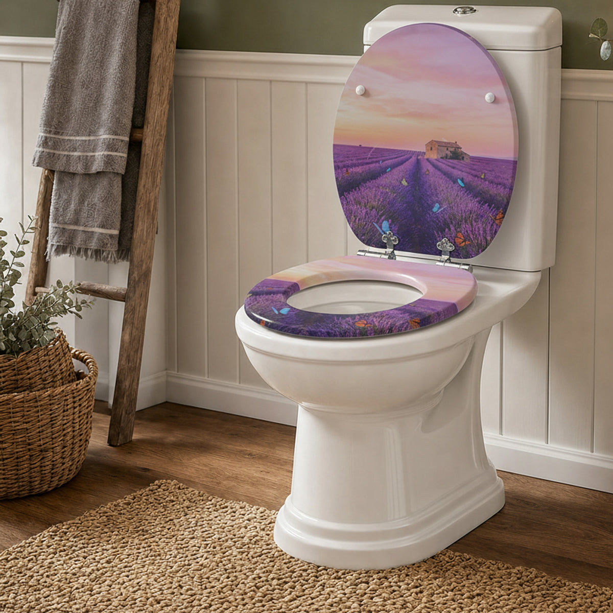 SINOBATH MDF WC-Sitz Gedruckte Muster Softclose Toilettensitz — H383