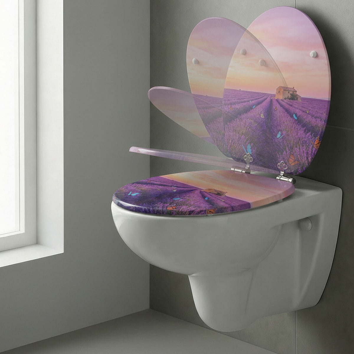 SINOBATH MDF WC-Sitz Gedruckte Muster Softclose Toilettensitz — H383