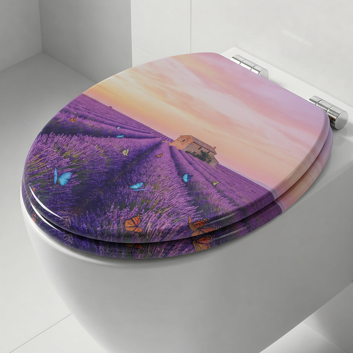 SINOBATH MDF WC-Sitz Gedruckte Muster Softclose Toilettensitz — H383