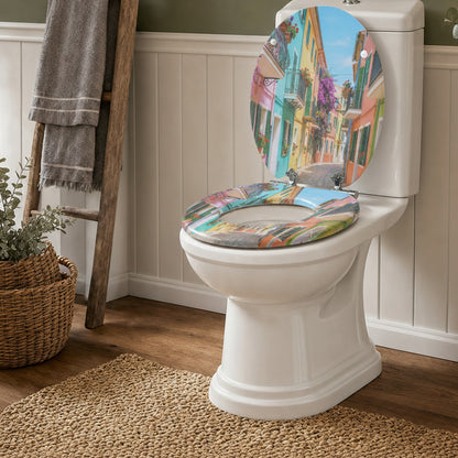 SINOBATH MDF WC-Sitz Gedruckte Muster Softclose Toilettensitz — H385