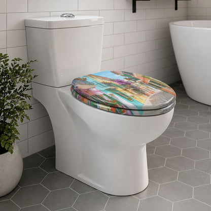 SINOBATH MDF WC-Sitz Gedruckte Muster Softclose Toilettensitz — H385