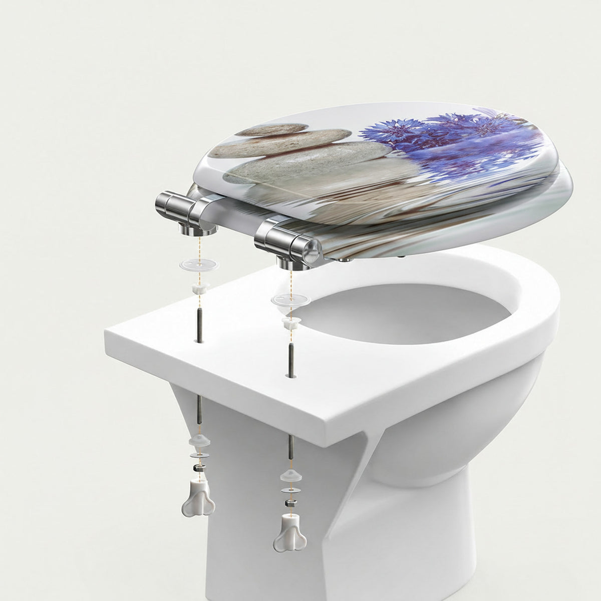 SINOBATH MDF WC-Sitz Gedruckte Muster Softclose Toilettensitz — H388