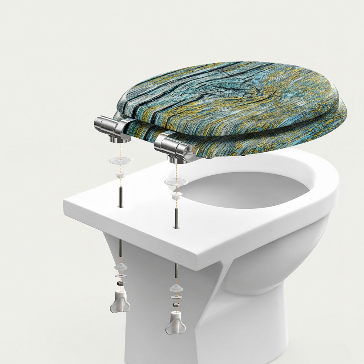 SINOBATH MDF WC-Sitz Gedruckte Muster Softclose Toilettensitz — H389