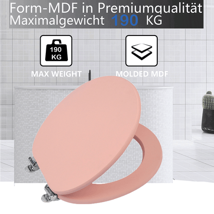 SINOBATH MDF-Holzkern, WC-Sitz Toilettensitz mit Absenkautomatik, Softclose-Scharnier（S016)