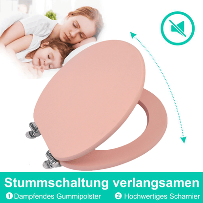 SINOBATH MDF-Holzkern, WC-Sitz Toilettensitz mit Absenkautomatik, Softclose-Scharnier（S016)