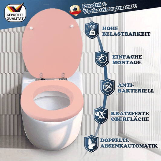 SINOBATH MDF-Holzkern, WC-Sitz Toilettensitz mit Absenkautomatik, Softclose-Scharnier（S016)