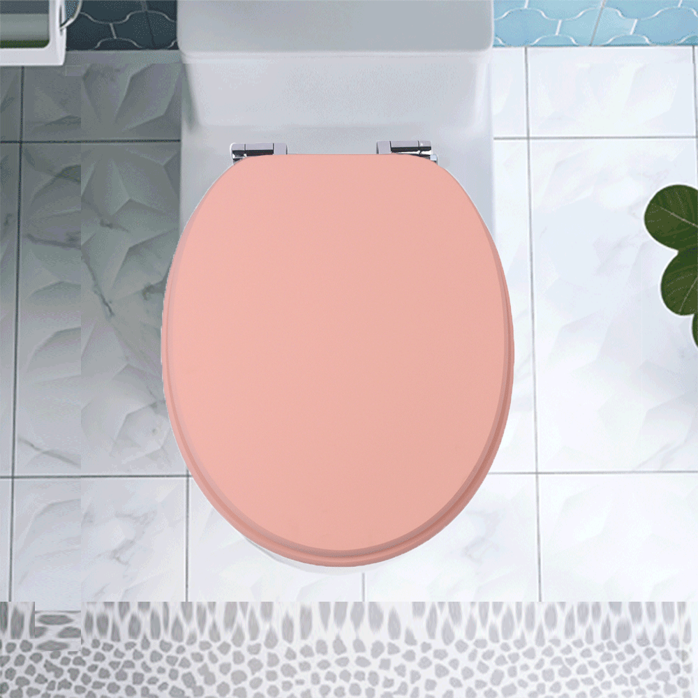 SINOBATH MDF-Holzkern, WC-Sitz Toilettensitz mit Absenkautomatik, Softclose-Scharnier（S016)