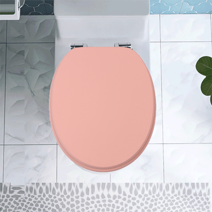 SINOBATH MDF-Holzkern, WC-Sitz Toilettensitz mit Absenkautomatik, Softclose-Scharnier（S016)