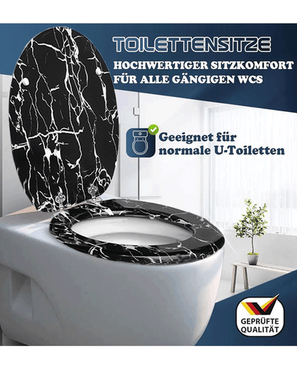 SINOBATH (S05)MDF-Holzkern, WC-Sitz Toilettensitz mit Absenkautomatik, Softclose-Scharnier（Seestern）