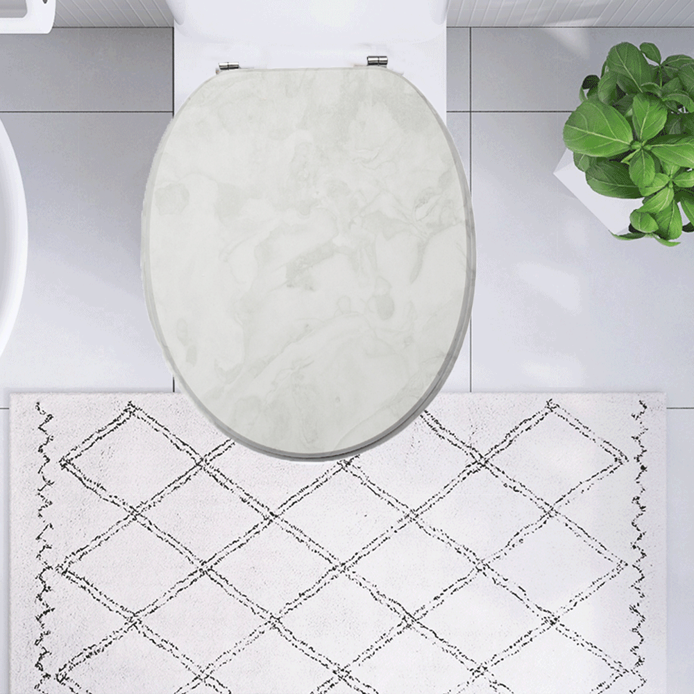 SINOBATH MDF-Holzkern, WC-Sitz Toilettensitz mit Absenkautomatik, Softclose-Scharnier（S28）