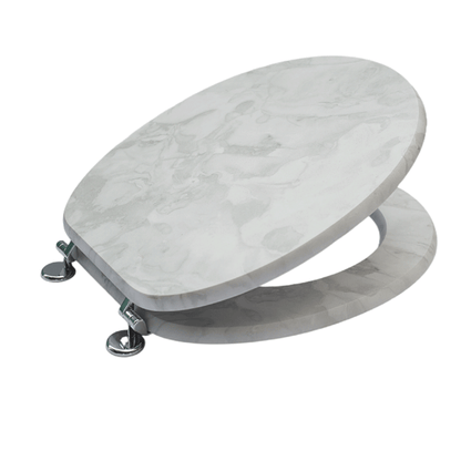 SINOBATH MDF-Holzkern, WC-Sitz Toilettensitz mit Absenkautomatik, Softclose-Scharnier（S28）