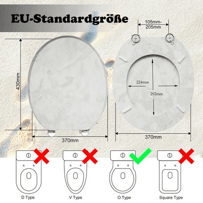 SINOBATH MDF-Holzkern, WC-Sitz Toilettensitz mit Absenkautomatik, Softclose-Scharnier（S28）