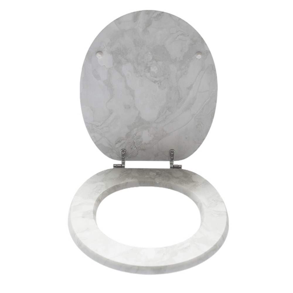 SINOBATH MDF-Holzkern, WC-Sitz Toilettensitz mit Absenkautomatik, Softclose-Scharnier（S28）